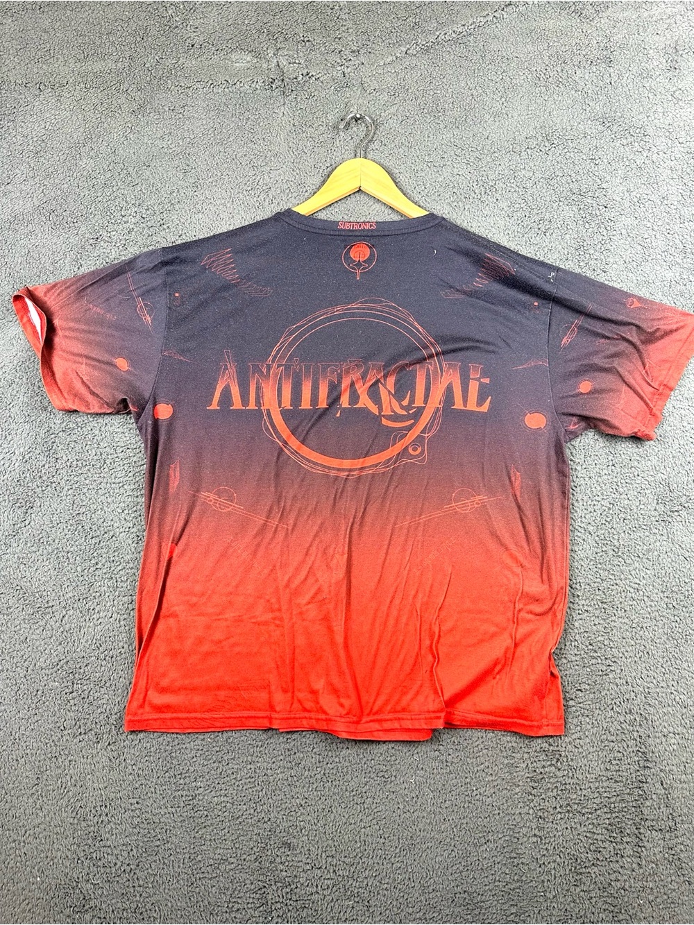 Subtronics Antifractal Tour T-Shirt Mens 3XL Red Black Ombre All Over Print EDM